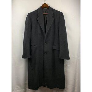 Men’s Vintage Christian Aujard Black Cashmere Long Coat Size L